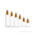 Empty Glass Bottles With Pump Frosted Cylinder Glass Bottles with Treatment Pump (40ml, 55ml, 65ml, 90ml, 110ml) Factory